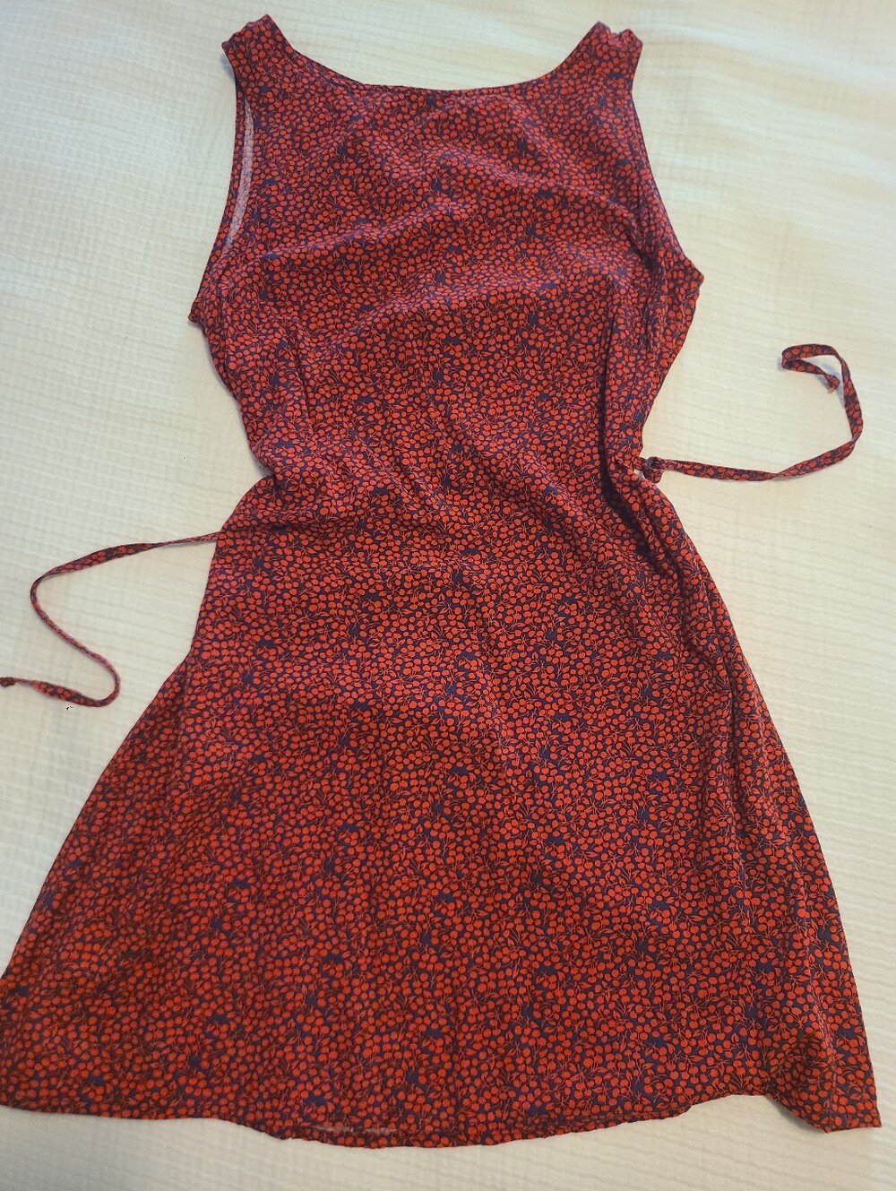 Gap Factory Cherry Print Tie Waist Mini Dress
